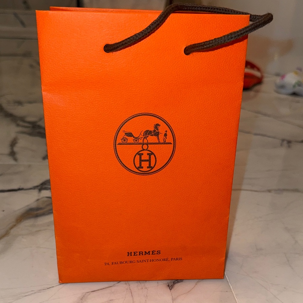 Hermes Small Orange Gift Shopping Bag